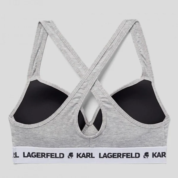 Soutien-gorge rembourre sans armatures logote - Gris Karl Lagerfeld