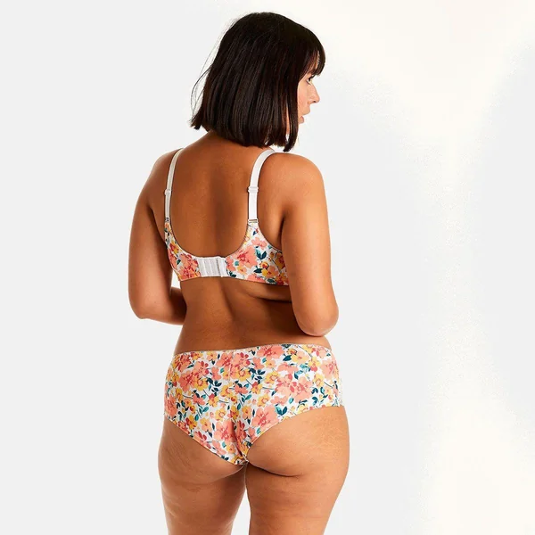 Soutien-gorge sans armatures coque souple blanc/orange Elena Pomm Poire