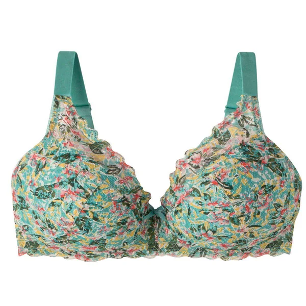 Soutien-gorge sans armatures coque souple turquoise/jaune Elena bleu Pomm Poire