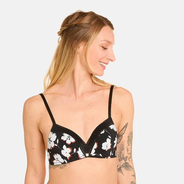 Soutien-gorge sans armatures coques souples noir Cookie Camille Cerf x Pomm Poire