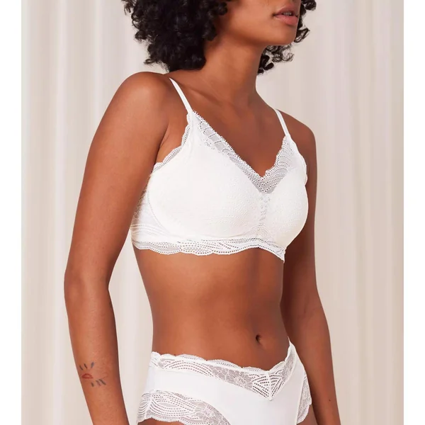 Soutien-gorge sans armatures en dentelle - Blanc Triumph