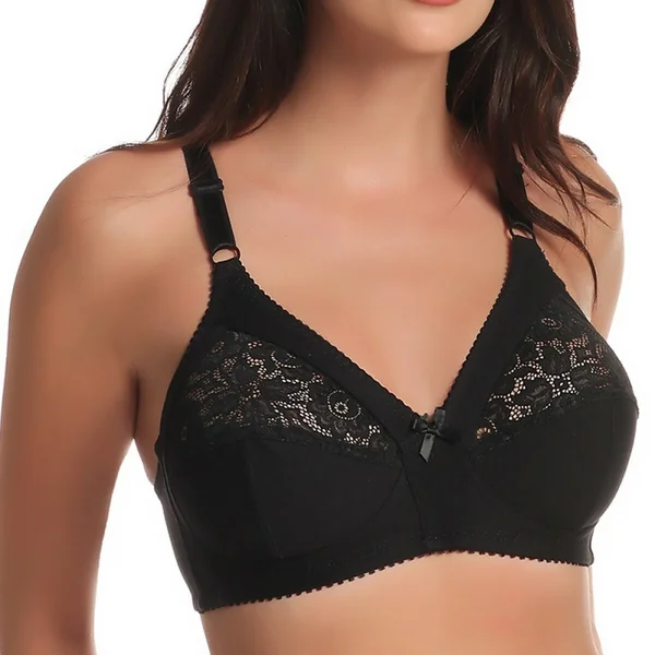Soutien-gorge sans armatures Jolidon PURE COMFORT Black en coton Jolidon
