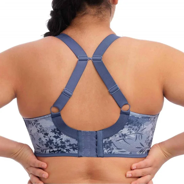 Soutien-gorge sportif armatures - Elomi - Bleu à Motifs Floraux en nylon Elomi