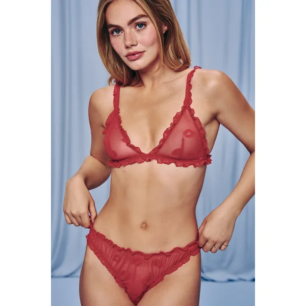 Soutien-gorge triangle en mesh broderies bouches