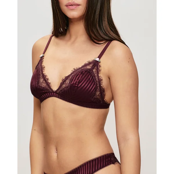 Soutien-gorge triangle en satin et dentelle