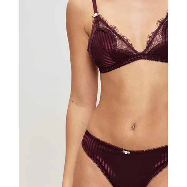 Soutien-gorge triangle en satin et dentelle
