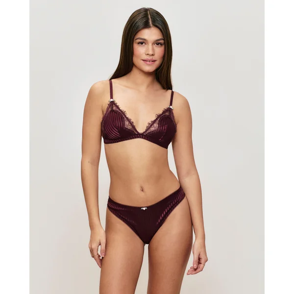 Soutien-gorge triangle en satin et dentelle