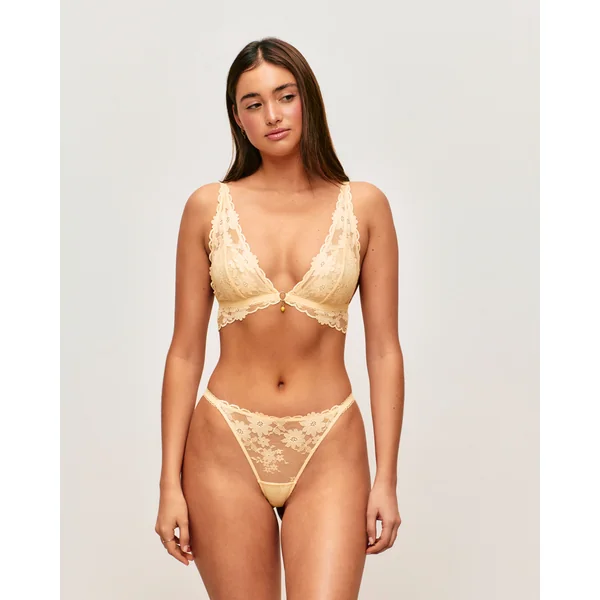 Soutien-gorge triangle foulard en dentelle avec pendentif citron