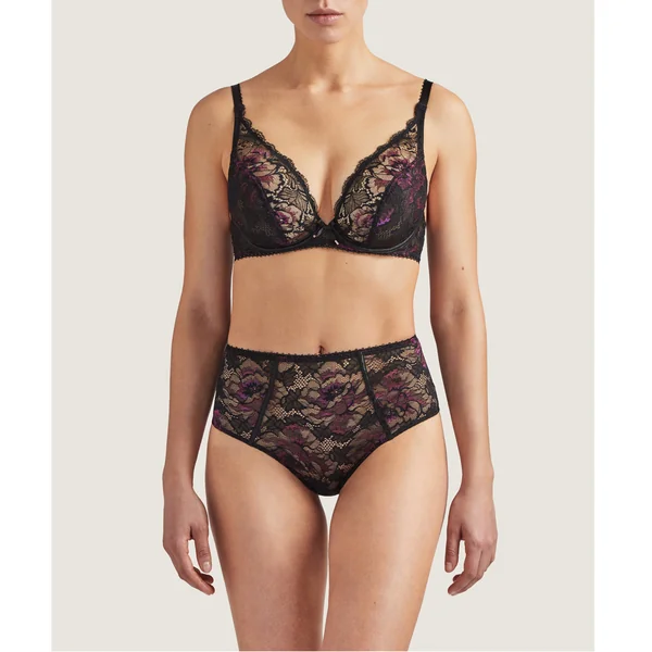 Soutien-gorge triangle plongeant armatures Aubade AUBE AMOUREUSE violet Aubade