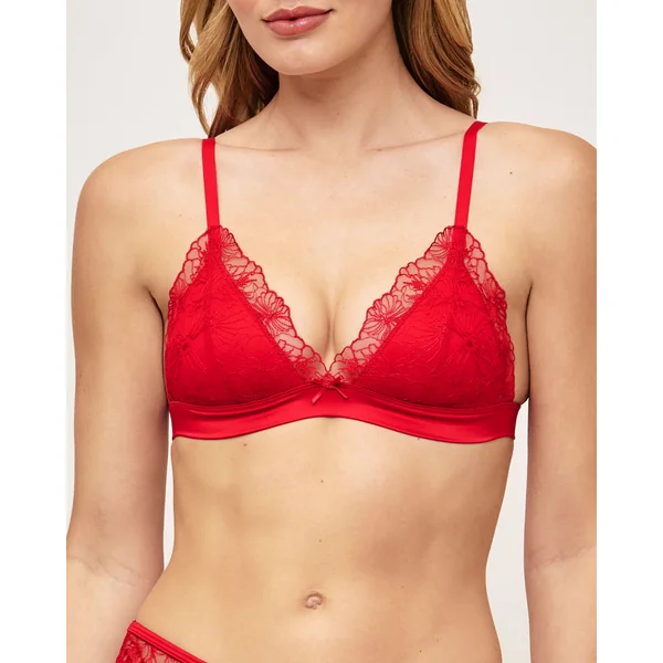 Soutien-gorge triangle push-up avec broderies