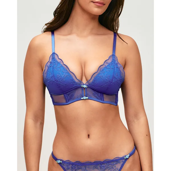Soutien-gorge triangle push-up avec broderies florales