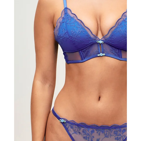 Soutien-gorge triangle push-up avec broderies florales