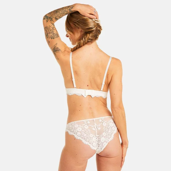 Soutien-gorge triangle sans armatures ivoire Camille Cerf x Pomm Poire
