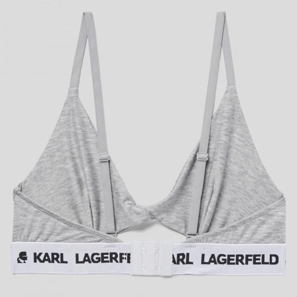 Soutien-gorge triangle sans armatures logote - Gris Karl Lagerfeld