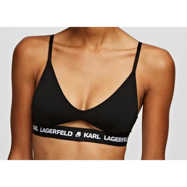 Soutien-gorge triangle sans armatures logote - Noir Karl Lagerfeld