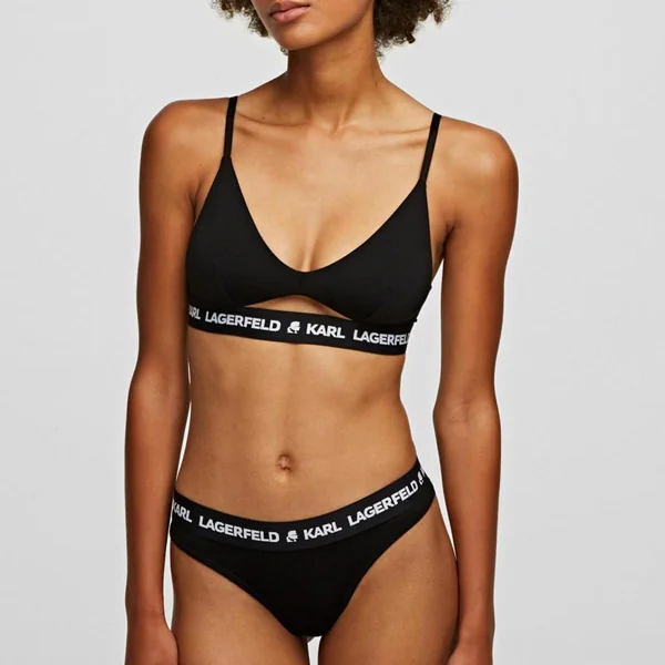 Soutien-gorge triangle sans armatures logote - Noir Karl Lagerfeld