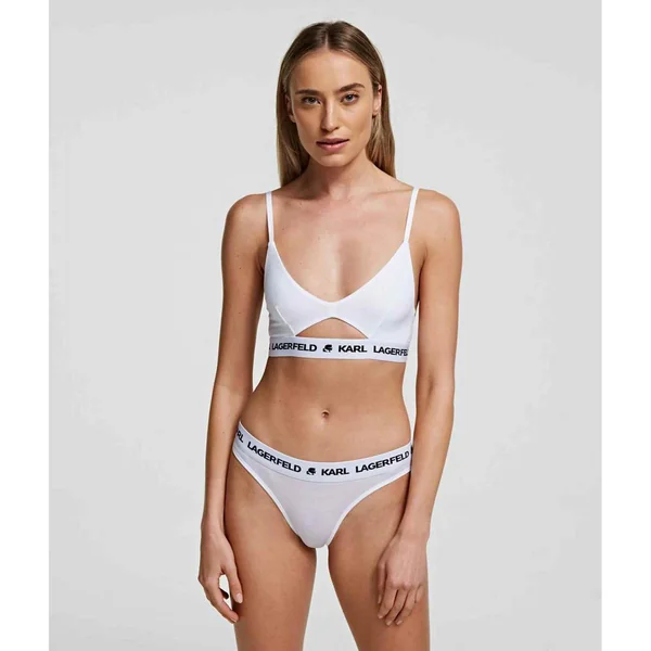 Soutien-gorge triangle sans armatures logoté - Blanc Karl Lagerfeld