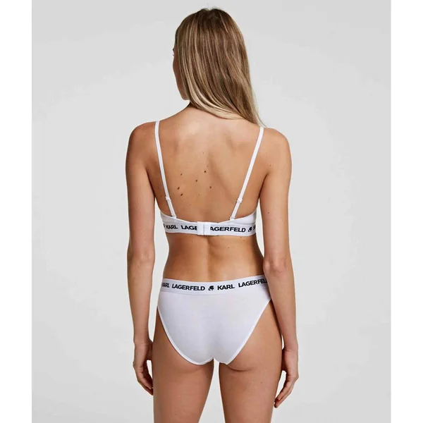 Soutien-gorge triangle sans armatures logoté - Blanc Karl Lagerfeld