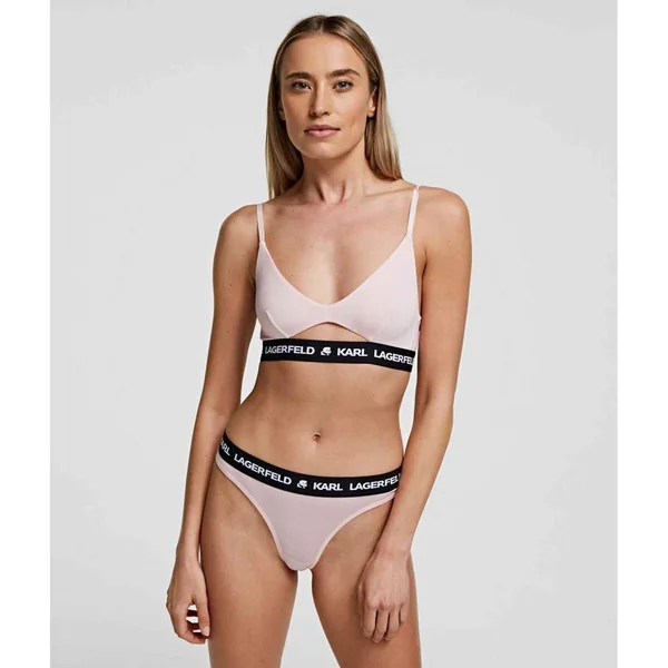 Soutien-gorge triangle sans armatures logoté - Rose Karl Lagerfeld