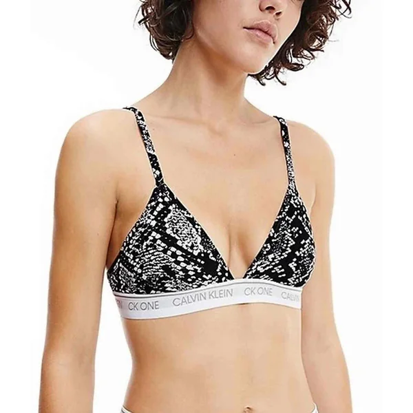 Soutien-gorge triangle sans armatures - Noir imprimé en coton Calvin Klein Underwear