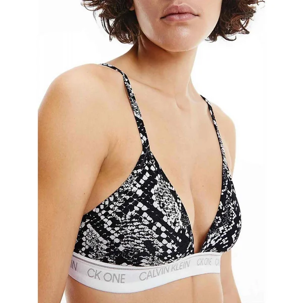 Soutien-gorge triangle sans armatures - Noir imprimé en coton Calvin Klein Underwear