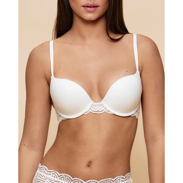 Soutien-gorge ultra push-up en dentelle écru
