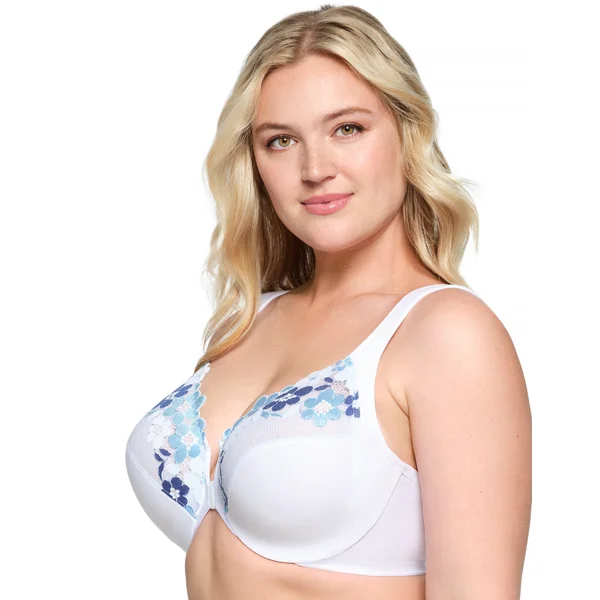 Soutien-gorge WonderWire en Coton à Armatures et Fermeture Frontale, Spécial Grandes Tailles 1241 BLANC