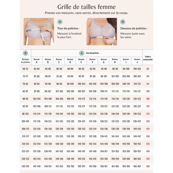 Soutien-gorge WonderWire en Coton à Armatures et Fermeture Frontale, Spécial Grandes Tailles 1241 CHAIR