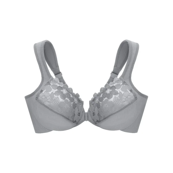Soutien-gorge WonderWire en Coton à Armatures et Fermeture Frontale, Spécial Grandes Tailles 1241 GRIS ARGENT