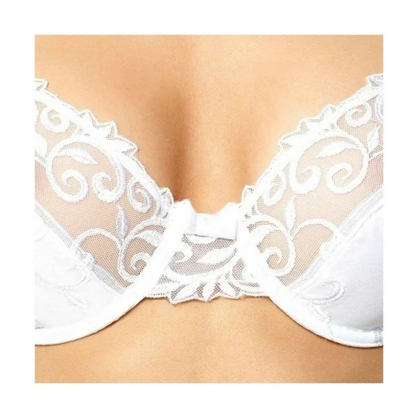 Soutien-gorge à armatures bonnet C, D et E blanc Duchesse POMM'POIRE - Blanc Pomm Poire
