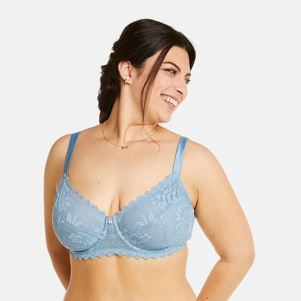 Soutien-gorge à armatures grand maintien bleu Siwa Camille Cerf x Pomm Poire
