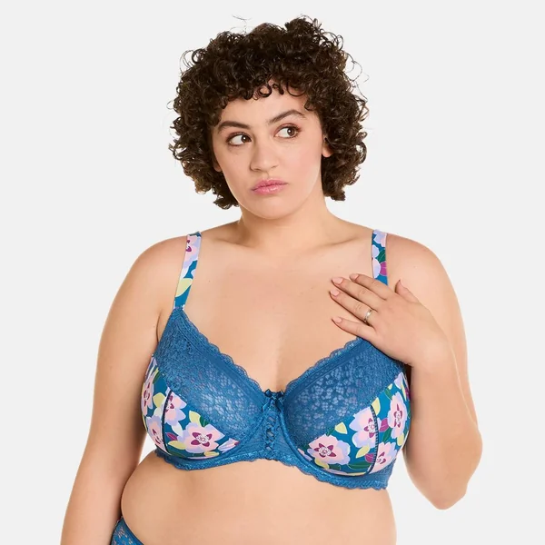Soutien-gorge à armatures grand maintien multico indigo Emma multicolore Pomm Poire