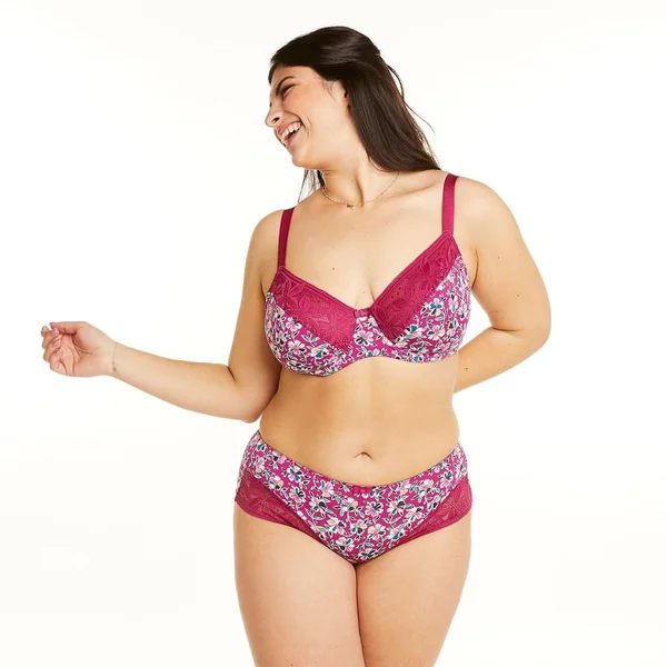 Soutien-gorge à armatures grand maintien rose Paix Pomm Poire