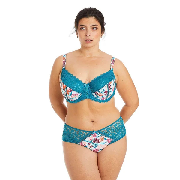 Soutien-gorge à armatures grand maintien turquoise/rose Eva Pomm Poire