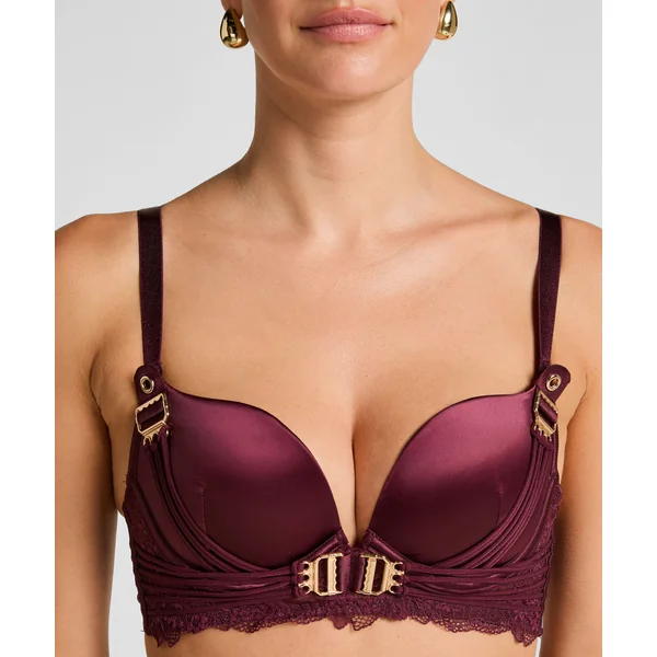 Soutien-gorge à armatures longline push-up préformé Avela - Rouge