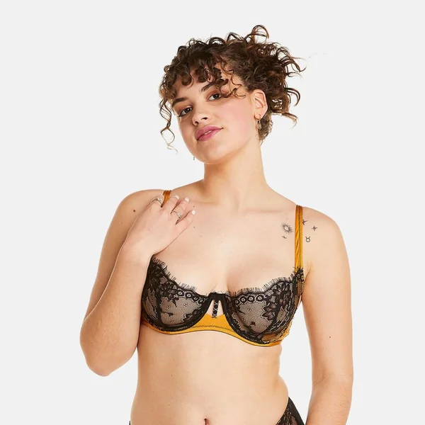 Soutien-gorge à armatures noir/jaune Tsunami Pomm Poire