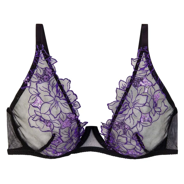 Soutien-gorge à armatures noir/violet Amants Pomm Poire