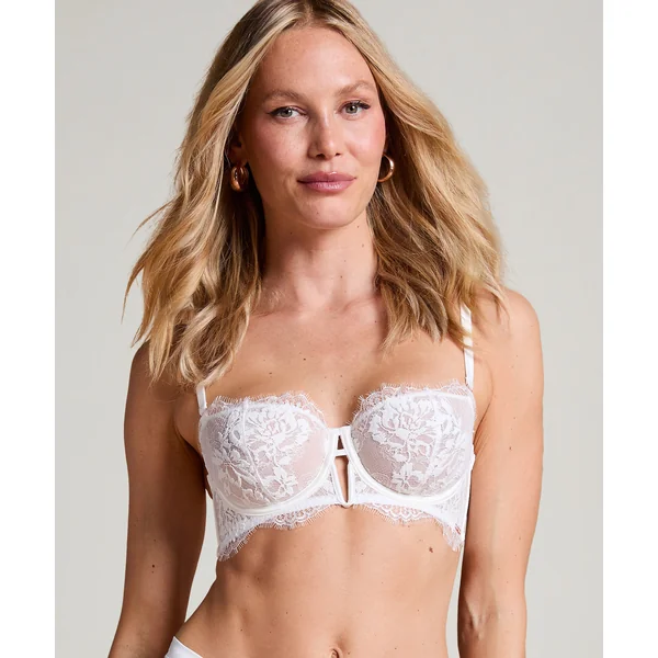 Soutien-gorge à armatures non préformé longline Tiah - Blanc