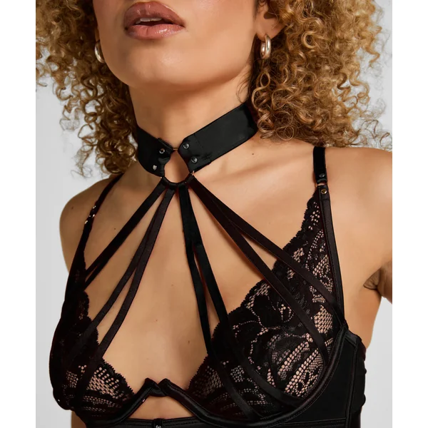 Soutien-gorge à armatures non rembourré longline Amelie - Noir