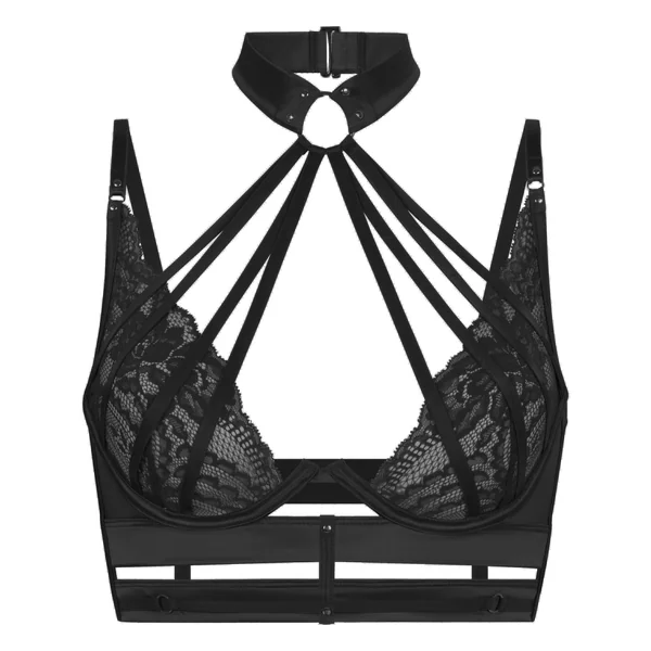 Soutien-gorge à armatures non rembourré longline Amelie - Noir