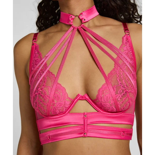 Soutien-gorge à armatures non rembourré longline Amelie - Rose