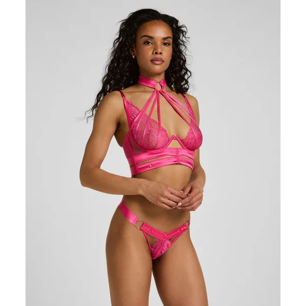 Soutien-gorge à armatures non rembourré longline Amelie - Rose