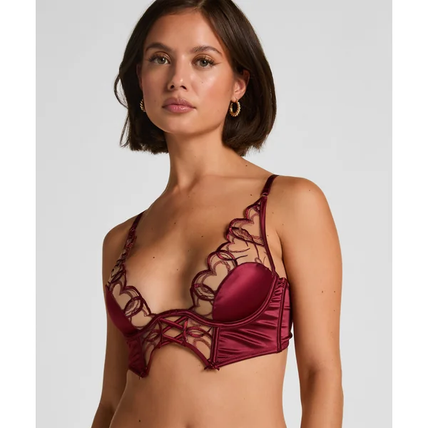 Soutien-gorge à armatures non rembourré longline Olivia - Rouge