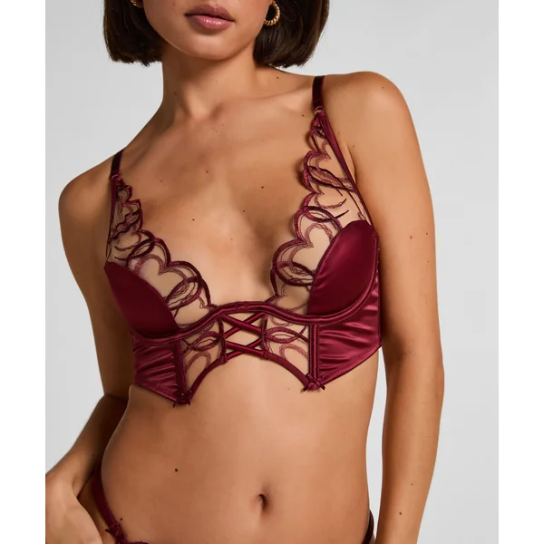 Soutien-gorge à armatures non rembourré longline Olivia - Rouge