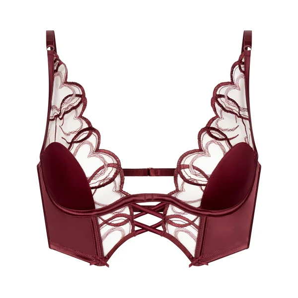 Soutien-gorge à armatures non rembourré longline Olivia - Rouge