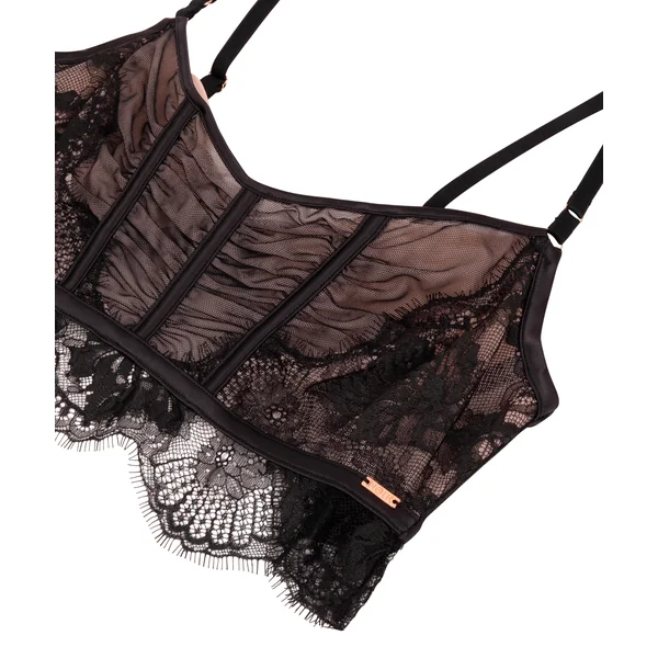 Soutien-gorge à armatures non-préformé longline Cynthia - Noir