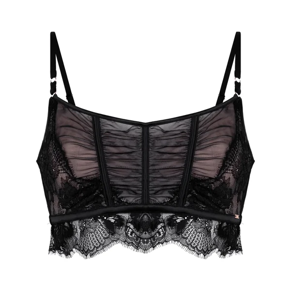 Soutien-gorge à armatures non-préformé longline Cynthia - Noir