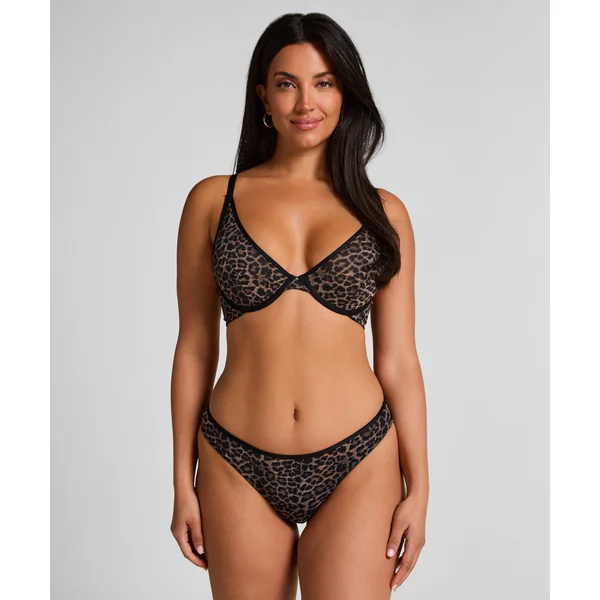 Soutien-gorge à armatures non-préformé léopard Tara - Noir