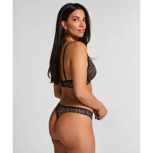 Soutien-gorge à armatures non-préformé léopard Tara - Noir
