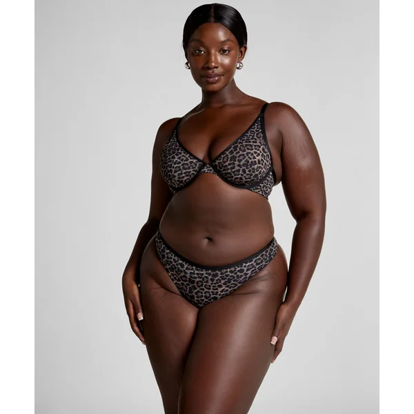 Soutien-gorge à armatures non-préformé léopard Tara - Noir